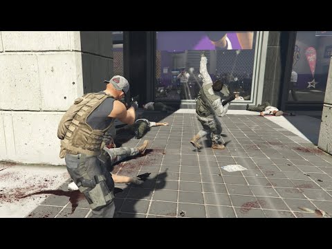 GTA5 NPC Wars 7 | The Maze Bank Arena is under attack by mercenaries!