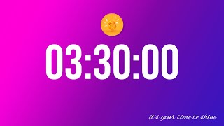 3 Hour 30 Minute (210 Minute) Countdown Timer with Uplifting Music as ALARM