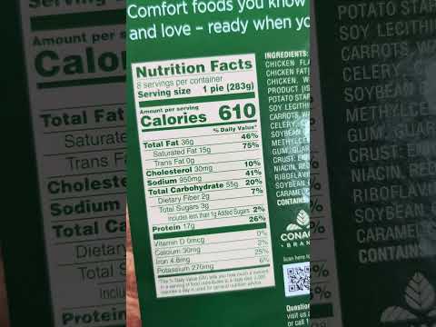 Marie Callender chicken pot pie 75% saturated fat? oh my that's even too much for me!