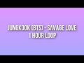 Only Jungkook (BTS) - Savage Love 1 hour (lyrics)