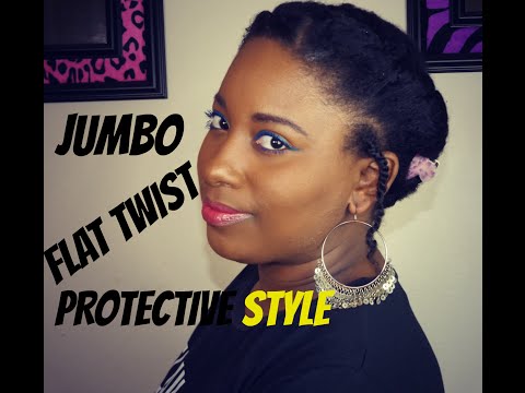 Natural Hair | Jumbo Flat Twist Protective Style ||  Vicariously Me