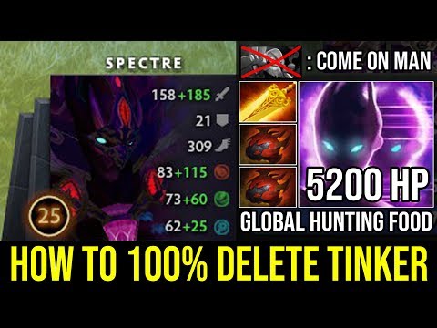 Absolutely Raid Boss 1Vs5 with Double Heart of Tarrasque Spectre 100% Deleted Tinker 24Kills DotA 2