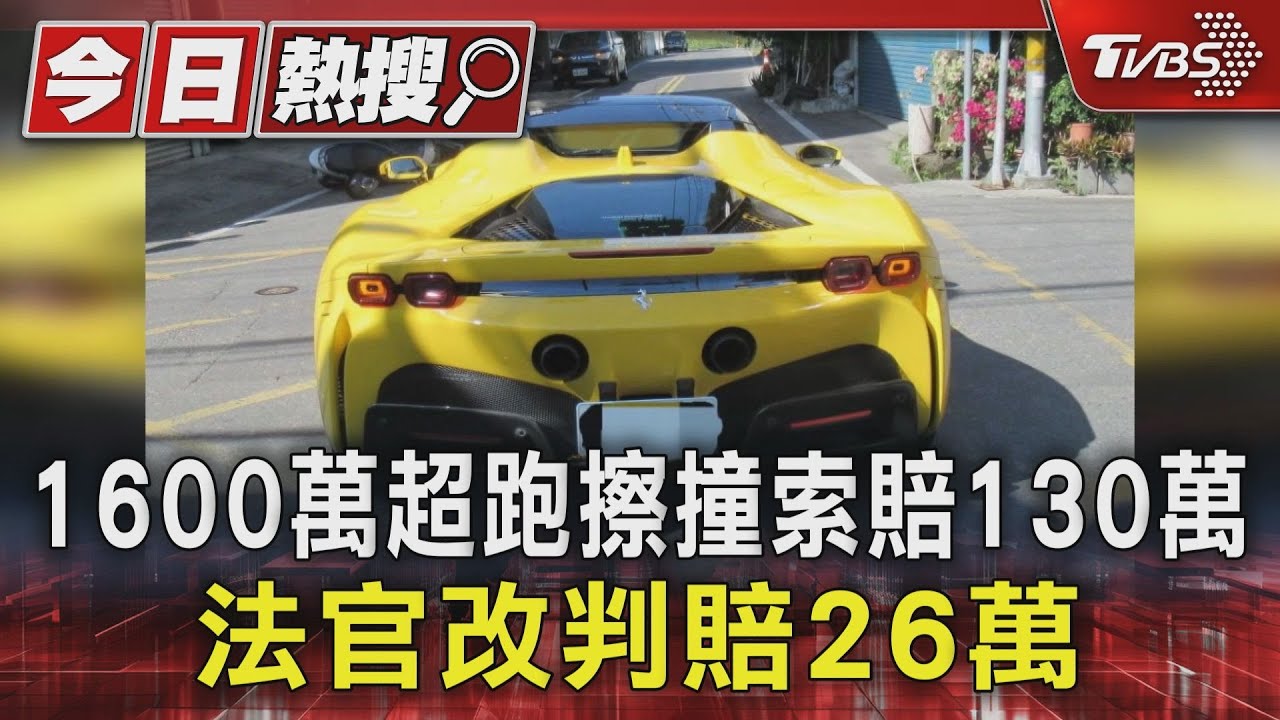 1600萬超跑路口撞騎士索賠130萬 法院審理:超跑未禮讓改賠26萬