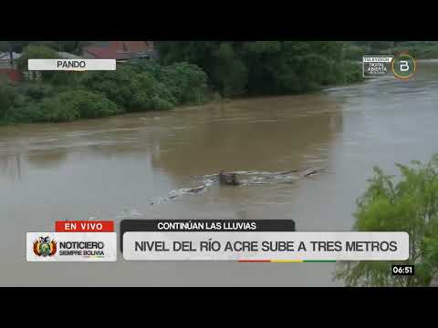 Pando: Nivel del río Acre sube a tres metros y se acerca a viviendas en Brasileia