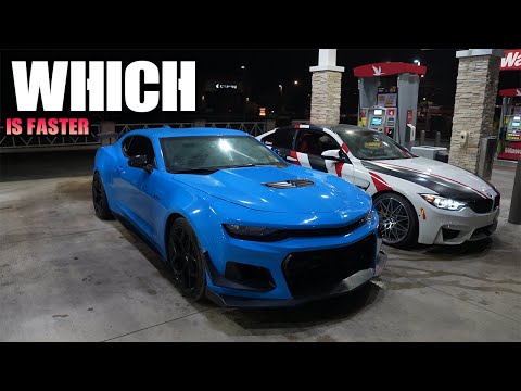 STOCK BMM M4 COMPETITION VS. STOCK LT1 CAMARO... WHICH ONE IS FASTER FROM A DIG AND ROLL?! #BMW #V8