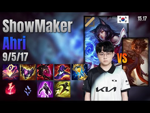 ShowMaker Mid Ahri vs Taliyah lol KR solo rank Full Game 15.17 | 쇼메이커 아리 vs 탈리야