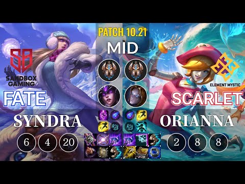 SB FATE Syndra vs EM Scarlet Orianna Mid - KR Patch 10.21