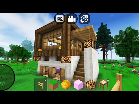 Mini Block Craft 3D Gameplay #39 (iOS & Android) | Modern Wooden House 🏠