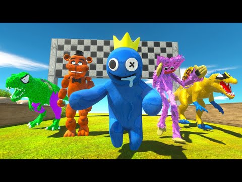 Marvel & Dc T-rex Superhero Vs Rainbow Friends Speed Race Hunting Found Jurassic World Ev