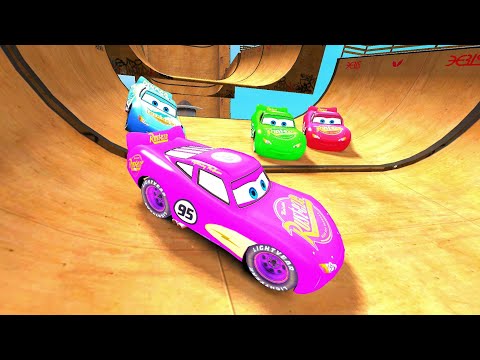 GTA 4 Lightning McQueens Huge Ramp Jump & Crashes Ep. 4 - GTA IV Cars Mod