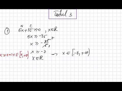 Inecuatii in R. Intervale de numere reale. Testul 3 - clasa a 8-a