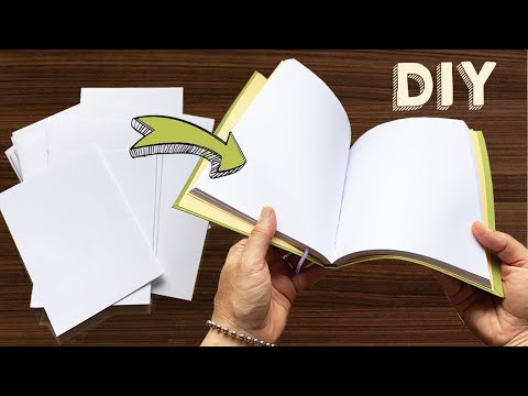 DIY Moleskine Style NOTEBOOK 👉  SINGLE  SHEET Bookbinding [ NO Stitching ]