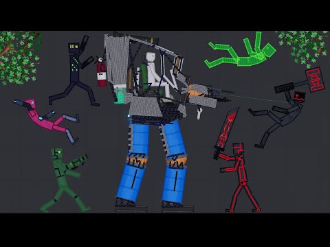 Giant Robot vs Biodroid in People Playground