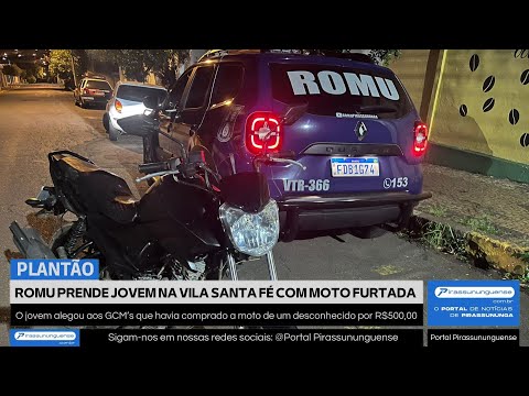 ROMU prende jovem na Vila Santa Fé em Pirassununga com moto furtada