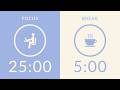 25 5 Pomodoro Timer With White Noise 2 Hour Study With Me For Deep Focus ADHD