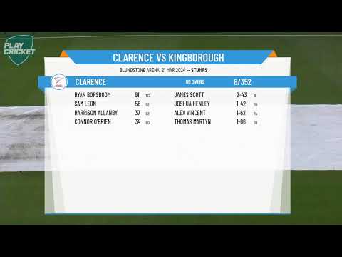 Cricket Tasmania Premier League - Men's 1st Grade - GRAND FINAL - Clarence v Kingborough - Day 1