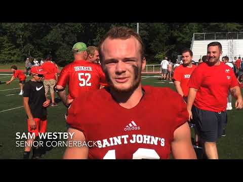 Post-Game Interviews w/SJU's Westby, Gillach & Fasching - UW-Stout