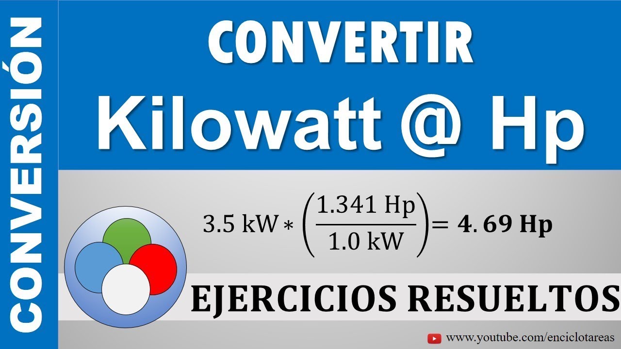 Conversión de kilowatts a Caballos de Fuerzas (kW a Hp)