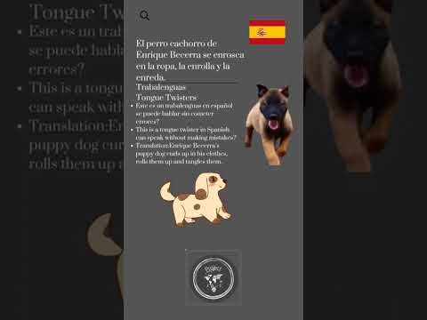 🇪🇸 Tongue Twisters in Spanish/Trabalenguas en Español- El perro cachorro de Enrique Becerra...