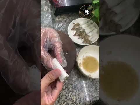 Tôm đất quấn bánh rế |