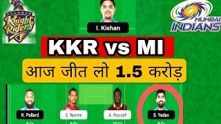 KKR vs MI Dream11 Team | KOL vs MI Dream11 Prediction | IPL 2022 Match | KKR vs MI today Dream11