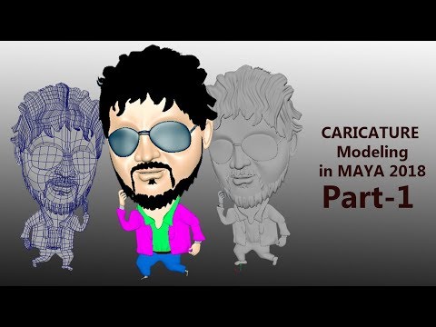 3D Caricature Portrait modeling in AUTODESK MAYA 2018, PART-1