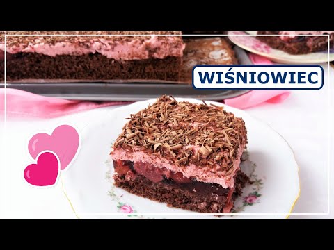 WIŚNIOWIEC Ciasto czekoladowe z wiśniami i kremem (duża blacha) | Ciasto wiśniowe z galaretką