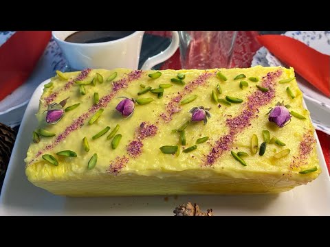 No-bake saffron biscuit cake recipe | Delicious eggless cake