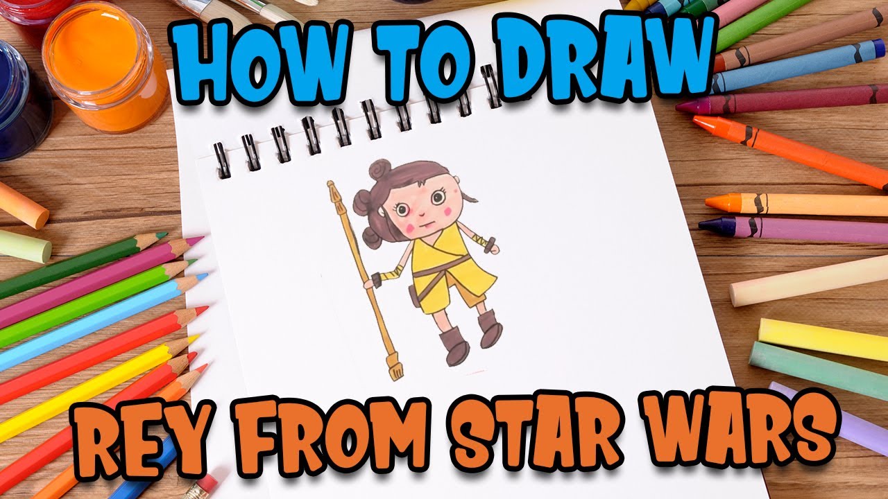How to Draw easy Rey step by step for Kids   #shorts