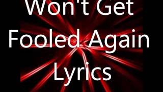 The Who Wont Get Fooled Again Lyrics