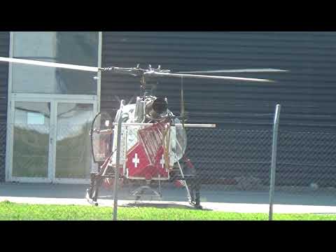 Helico Lama SA315B HB-XRE Air Glaciers landing Sion airport Valais Switzerland 17.09.2020