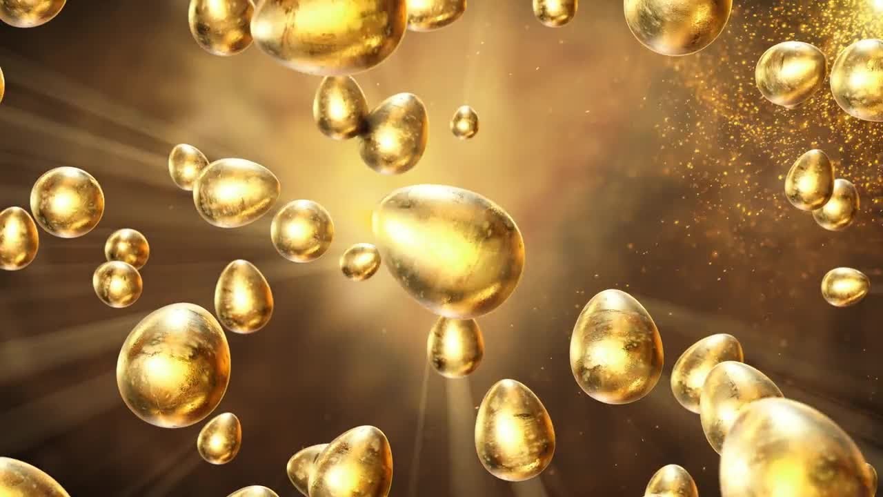 Golden Easter Background Loop Stock Motion Graphics