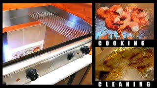 Teppanyaki cooking with electric stainless steel Grill_Edelstahl-Griddle-Grill.