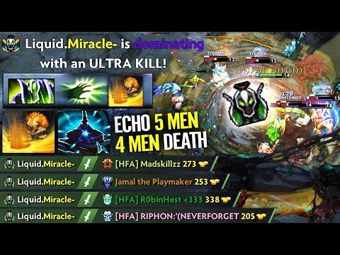 Miracle [Rubick] 5 man Echo Slam Epic Moment - Liquid Battle Cup Dota 2 gameplay