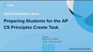 Preparing Students for the AP CS Principles Create Task thumbnail