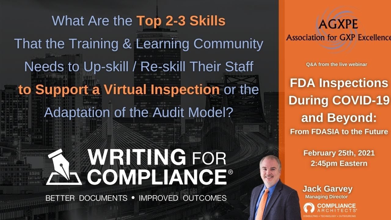 What are the Top 2-3 Skills Required to Support a FDA Virtual Inspections?