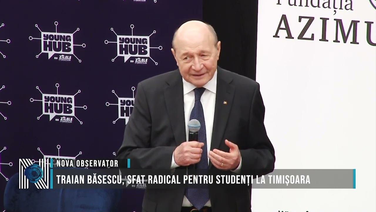 Traian Băsescu, sfat radical pentru studenți la Timișoara
