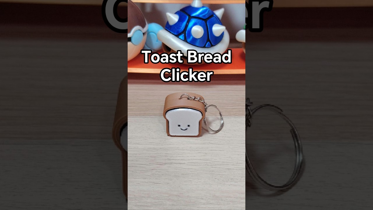 3D Printed Toast Bread Fidget Clicker Keychain #3d #3dprinting #asmr #shorts #reels