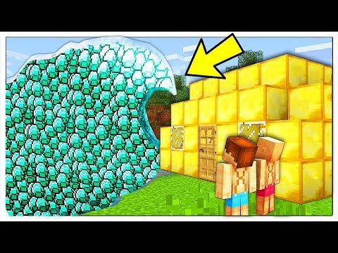 ONDA GIGANTE DI DIAMANTI CONTRO BASE DI ORO! - Minecraft ITA