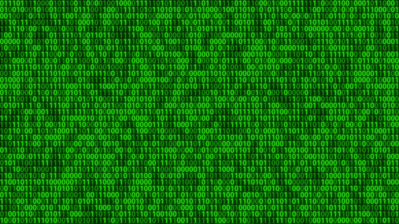 Green Digital Binary Code Animation Loop | Motion Background | 4K | Free Download