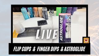 Acrylic Pour Painting | Flip Cups & Finger Dips | AstroGlide Silicone Oil | LIVE | Giveaway