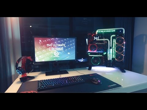Thermaltake Custom Watercooled Core P5 Gaming PC Setup - Room tour + Gaming Liquidcooled PC Mod