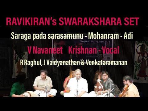 RAVIKIRAN’s SWARAKSHARA SERIES | Sarigapadasarasa | Mohanam | Adi | V NAVANEET KRISHNAN
