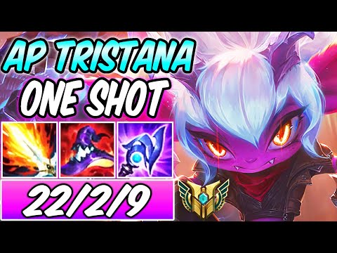 *ONE-SHOT* FULL AP TRISTANA MID IS INSANE - 1300 ULT DAMAGE | New Build & Runes | League of Legends