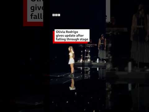 Video | Olivia Rodrigo "ok" after falling through stage. #OliviaRodrigo #Australia #BBCNews