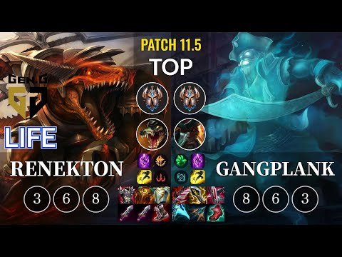 GEN Life Renekton vs Gangplank Top - KR Patch 11.5
