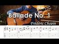 Chopin Theme From Ballade No 1 Fingerstyle Guitar TAB
