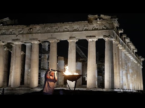 Olympic flame lights up Parthenon before heading to Milan Cortina Winter Games