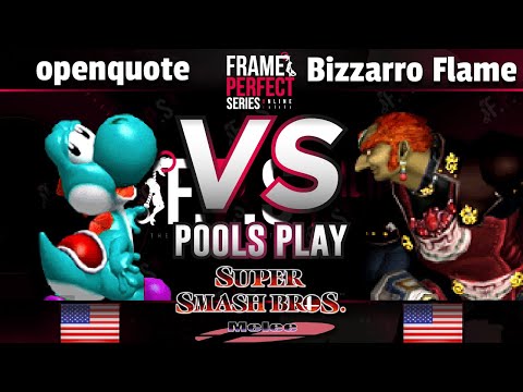 FPS2 Online Pools - openquote (Yoshi) vs. Bizzarro Flame (Ganondorf) - Smash Melee