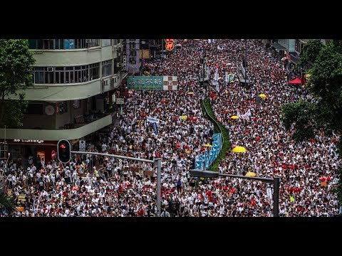 Hong Kong 1 Million+ Protesters up rise on China takeover Military @ Border August 2019 News Video